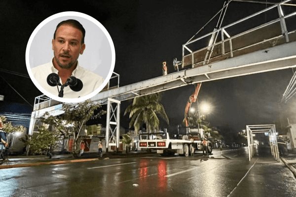 Anuncian fecha en que estará listo el nuevo puente peatonal de La Boticaria en Boca del Río