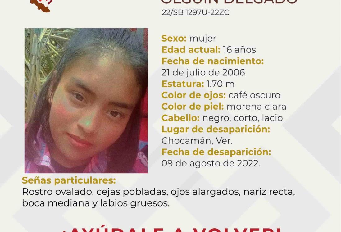 Buscan a Mirian Olguín, menor de 16 años desaparecida en Chocamán