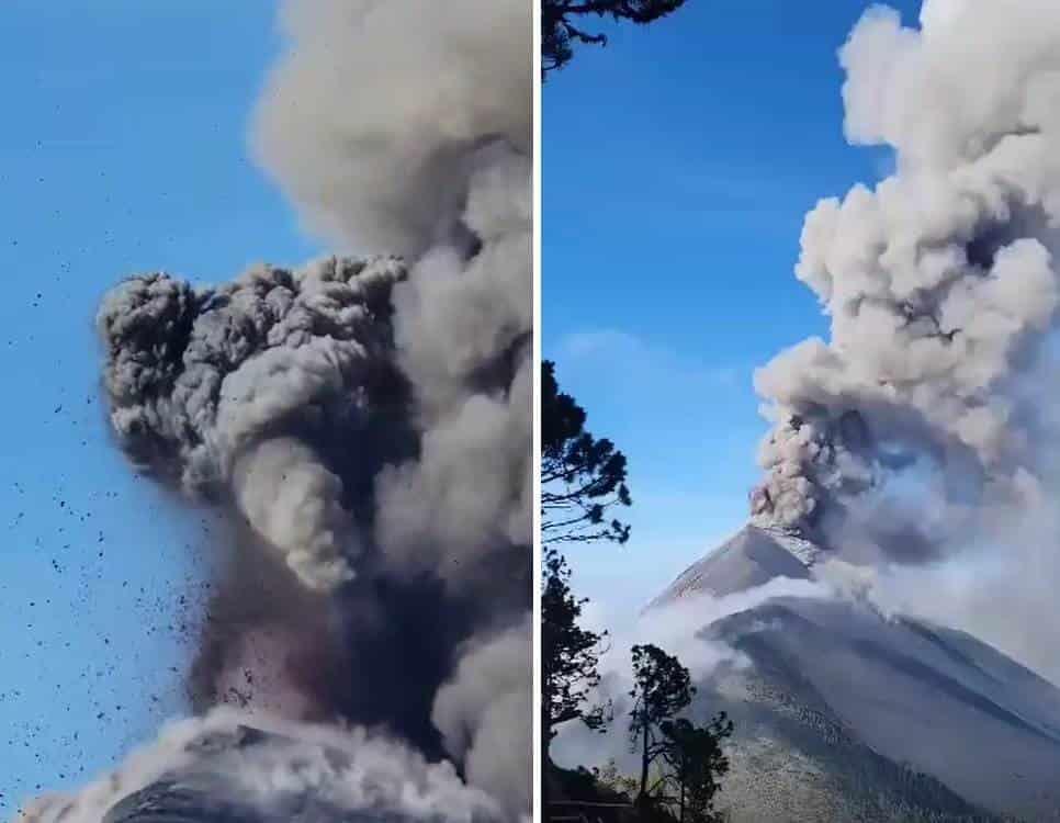 Siguen explosiones y exhalaciones en el volcán Popocatépetl