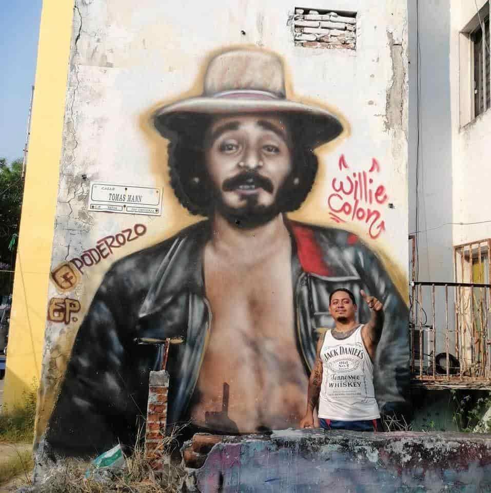 Muralista que hizo retrato de Willie Colón promete realizar más en calles de Veracruz