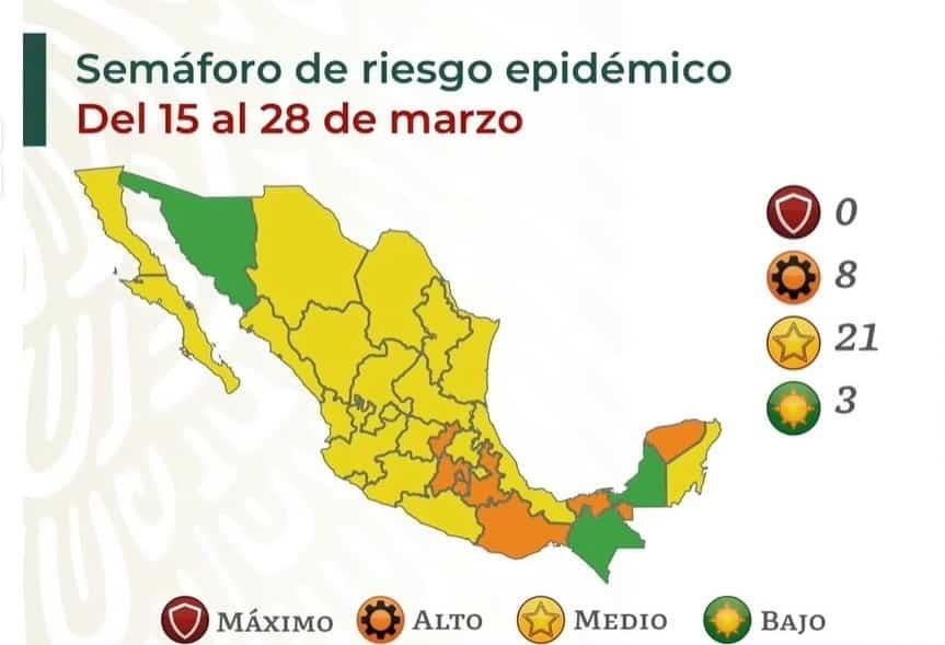 México llega a los 193 mil 851 muertos por COVID-19, Veracruz, en semáforo amarillo
