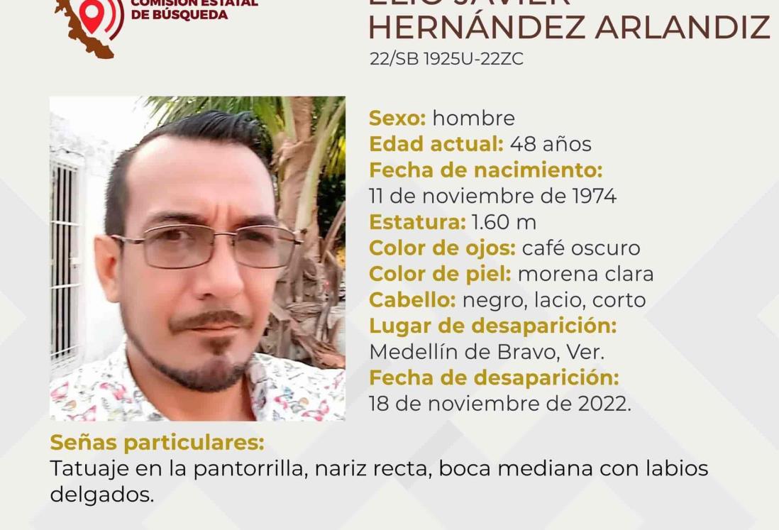 Busca a Elio Javier Hernández desaparecido en Medellín de Bravo
