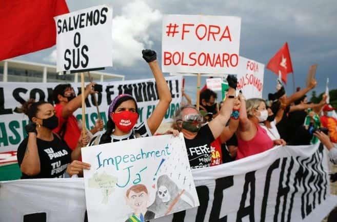 Brasileños protestan exigiendo juicio político a Jair Bolsonaro