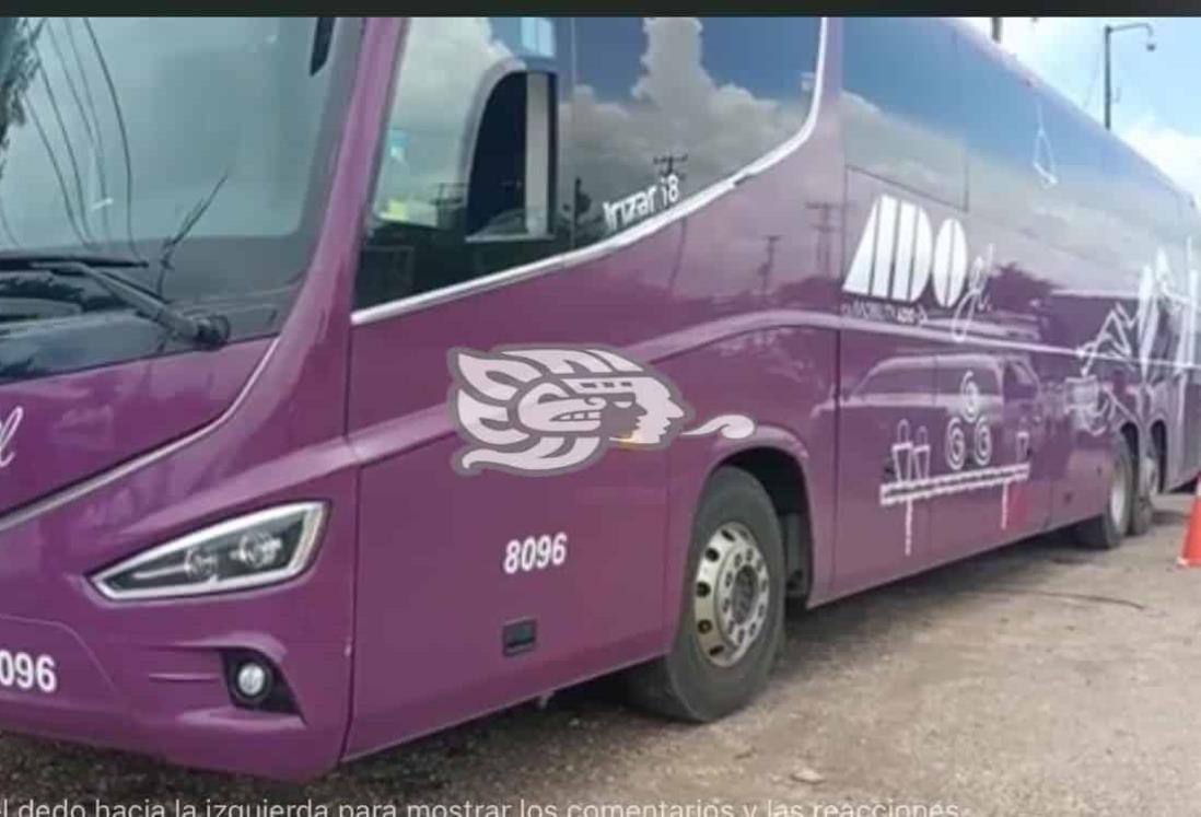 Retienen autobuses de pasajeros en Acayucan