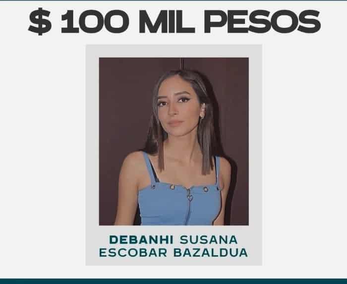 Ofrecen en Nuevo León 100 mil pesos para ubicar a Debanhi Escobar