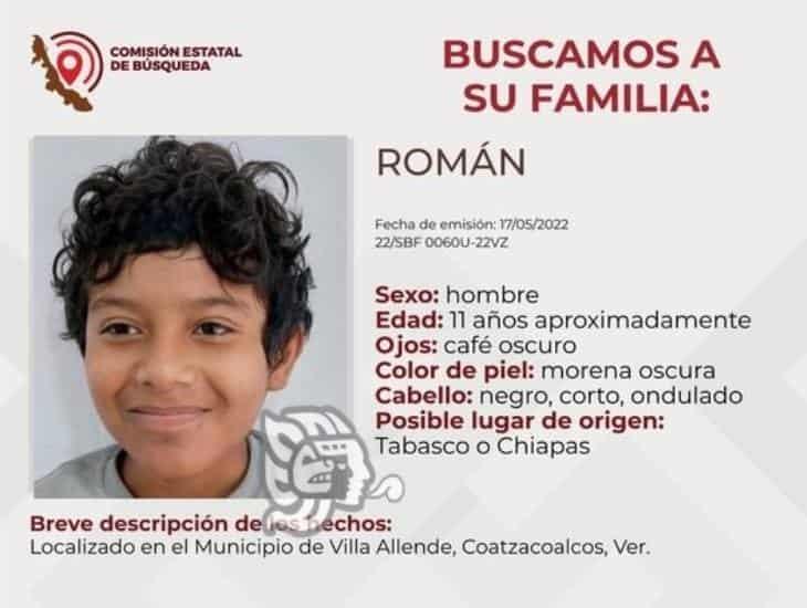 Buscan a familiares de Román, niño encontrado durmiendo en Allende