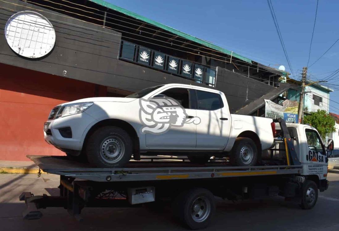 Asegura Fuerza Civil camionetas con reporte de robo en Acayucan