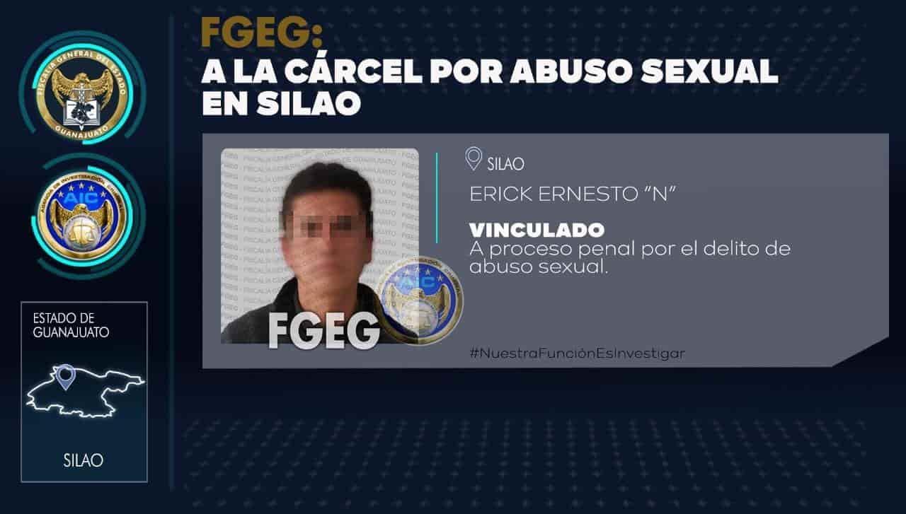 FGE de Guanajuato detiene y vincula a proceso a Erick “N” acusado de abusar a menores