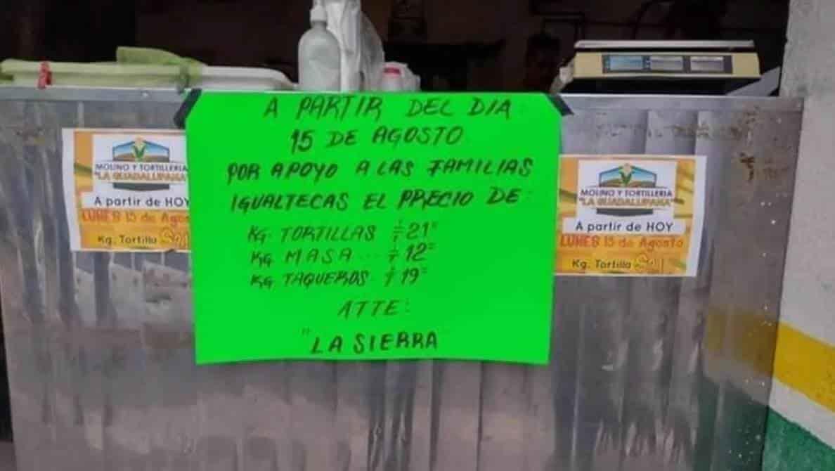 ¿Héroe o villano? grupo delictivo ordena bajar precio de las tortillas en Iguala