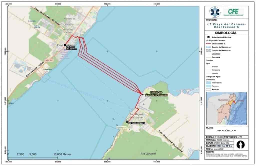 CFE tendrá línea de transmisión submarina entre Playa del Carmen y Cozumel