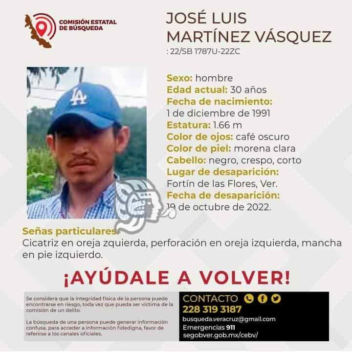Reportan como desaparecido a hombre de 30 años en Fortín de las Flores
