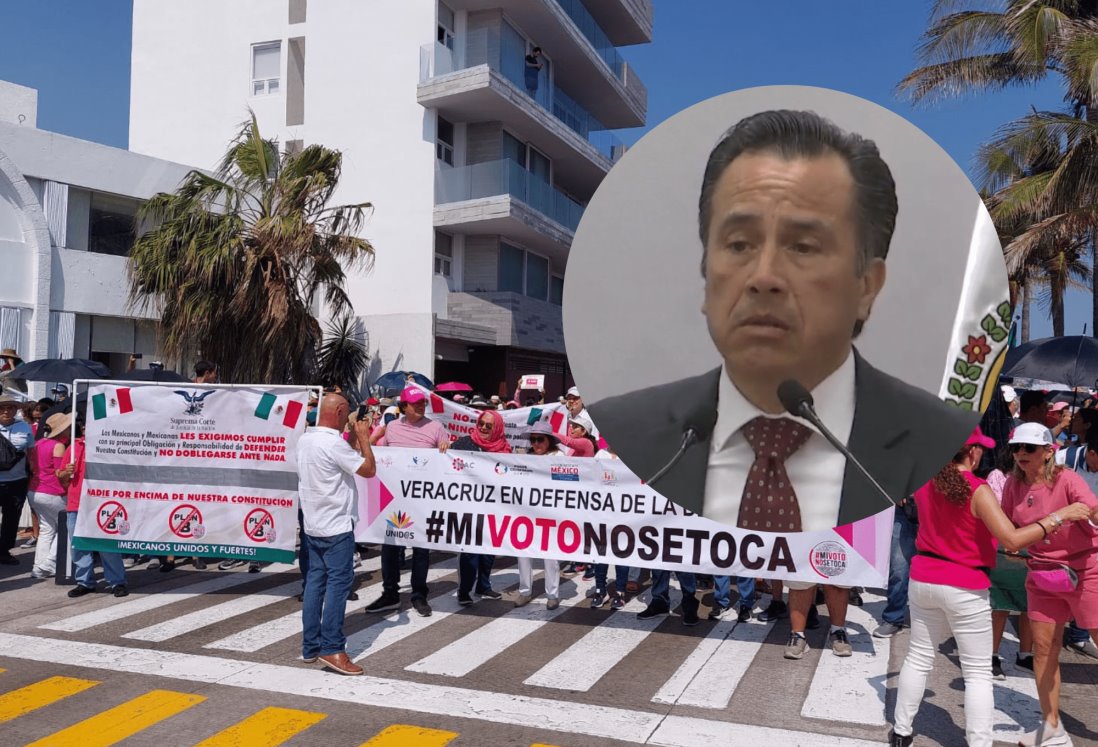 En marcha del INE defendieron a García Luna: gobernador de Veracruz
