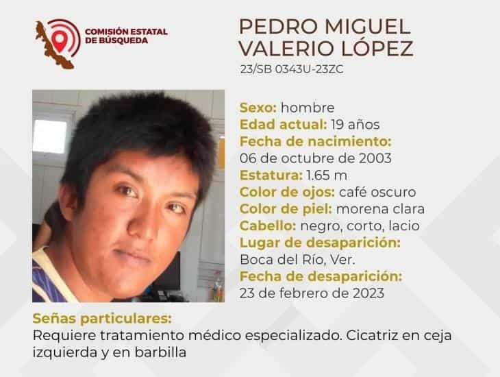 Buscan a Pedro Miguel en Boca del Río; lleva 9 días desaparecido