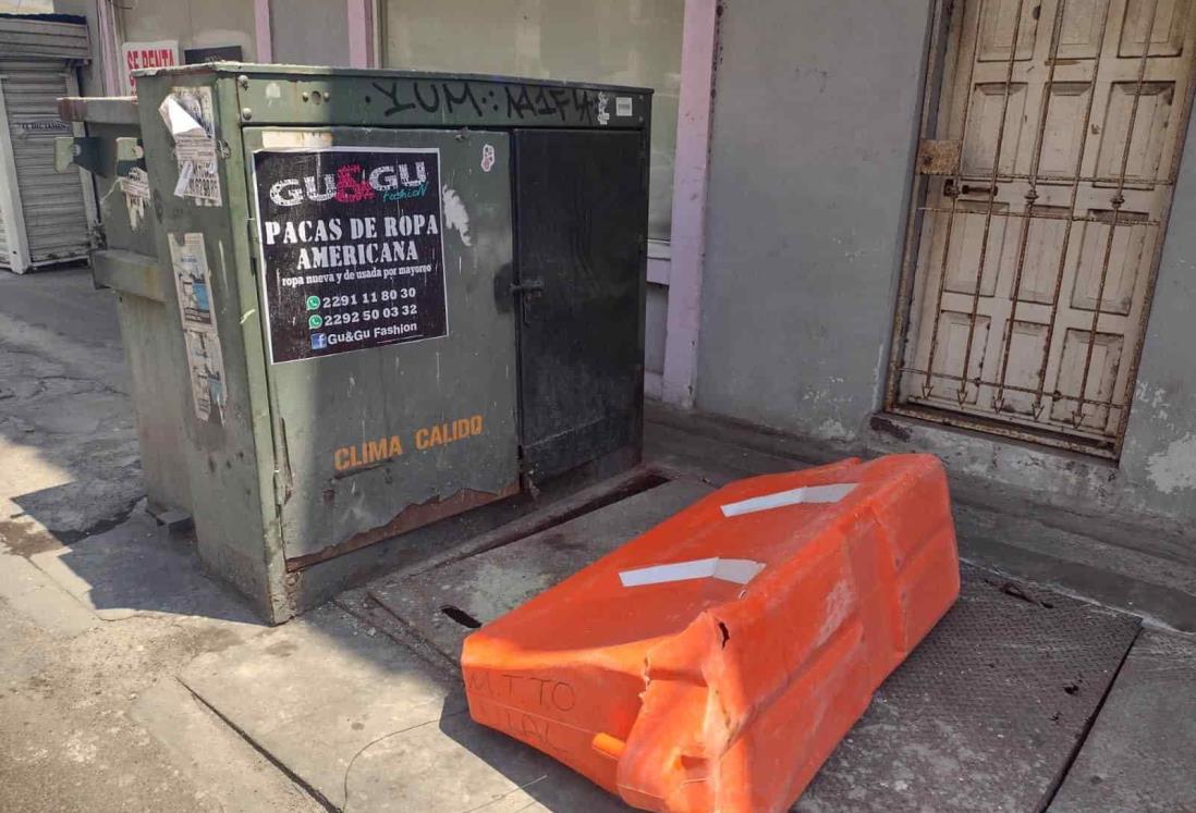 Transformadores de piso son un peligro en pleno Centro Histórico de Veracruz