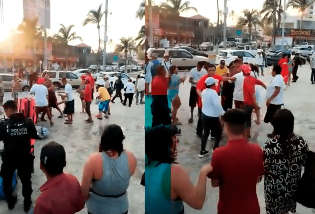 Captan momento en que turistas y palaperos se enfrentan en Villa del Mar, en Veracruz (+Video)