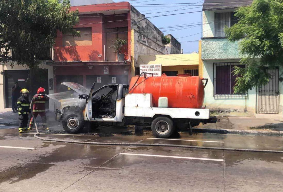 Se incendia pipa cargada con desechos fecales en el centro de Veracruz (+Video)