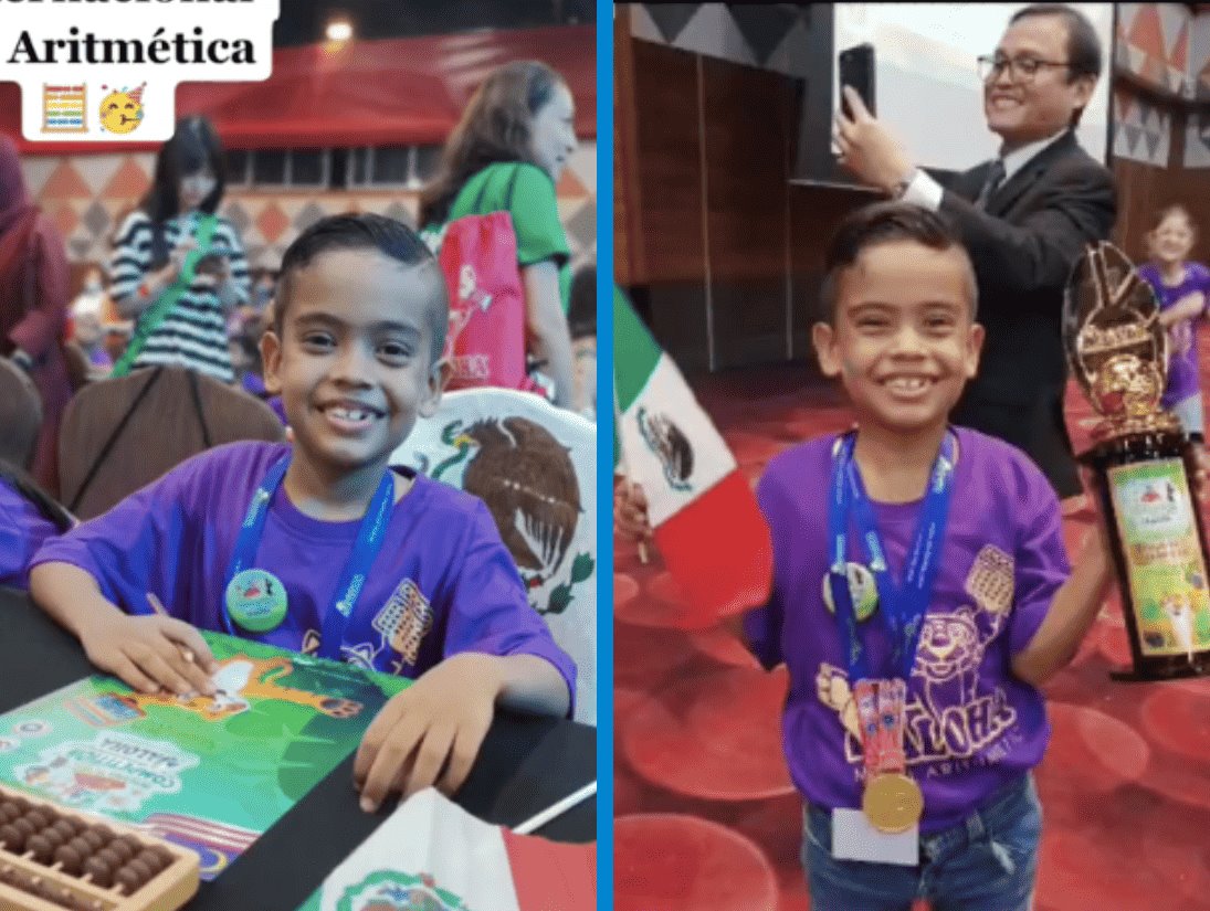 Niño veracruzano de 7 años gana Campeonato Mundial de Aritmética en Malasia