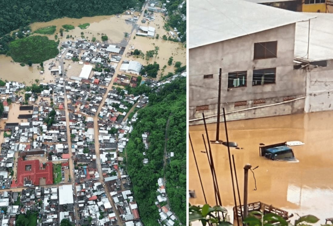 Se inunda Zongolica: Municipio de Veracruz amanece bajo el agua tras fuertes lluvias