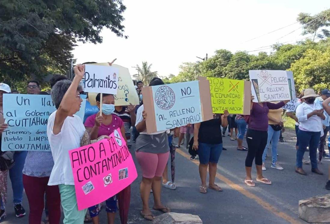 Bloquean carretera Veracruz - Xalapa; se niegan al relleno sanitario